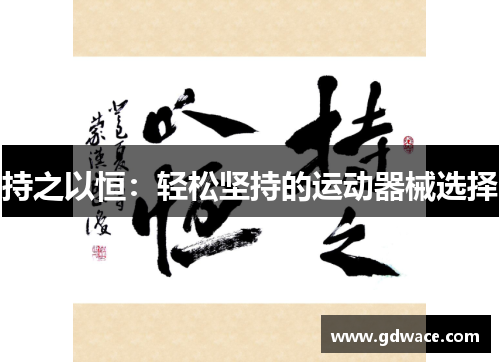 持之以恒：轻松坚持的运动器械选择